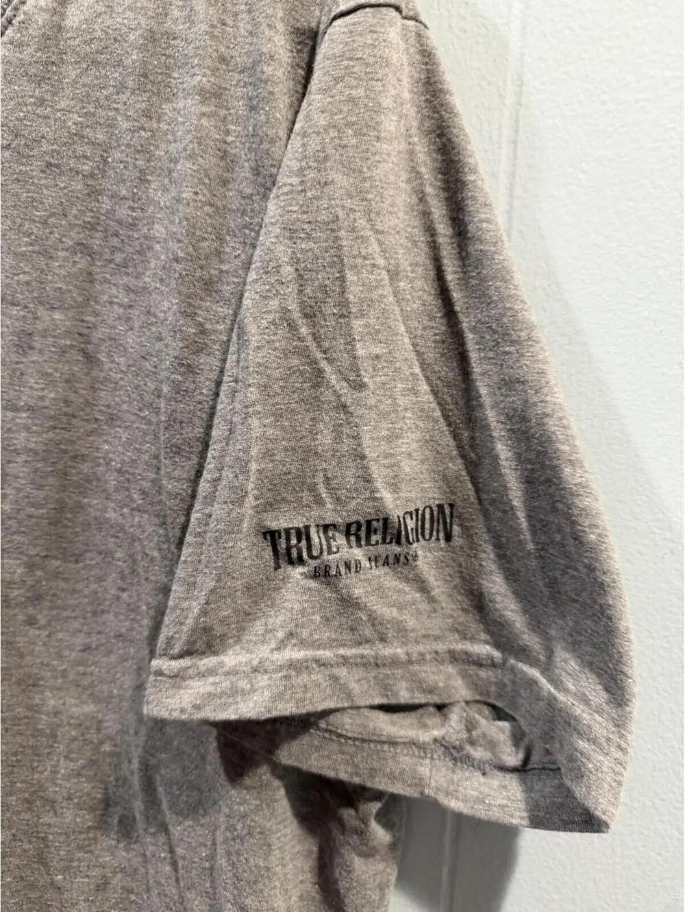 Mens True Religion Plain T Shirt Size XL Gray